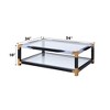 Lafty Clear Glass & White Brushed Finish Coffee Table - 4 of 4