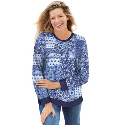 Woman Within Women's Plus Size Printed Sweatshirt