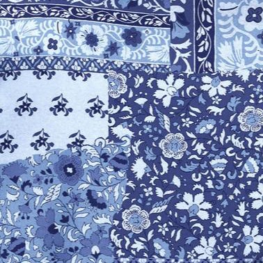 french blue patched paisley