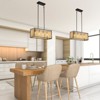 YIYIBYUS Boho 4-Light Wood Beaded Chandelier Farmhouse Island Pendant - 2 of 4