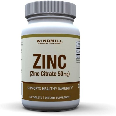 Windmill Zinc Citrate 50 Mg Immune Support - 60 Tablets