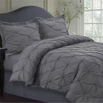 2pc Twin Sydney Microfiber Oversized Duvet Cover Set Gray - Tribeca ...