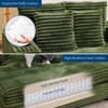 54" Oversized Chaise Lounge Chair, Upholstered Sleeper Sofa Bed with 4 Pillows & Cup Holder, Corduroy Comfy Sofa Couch for Living Room Bedroom, Green - 4 of 4