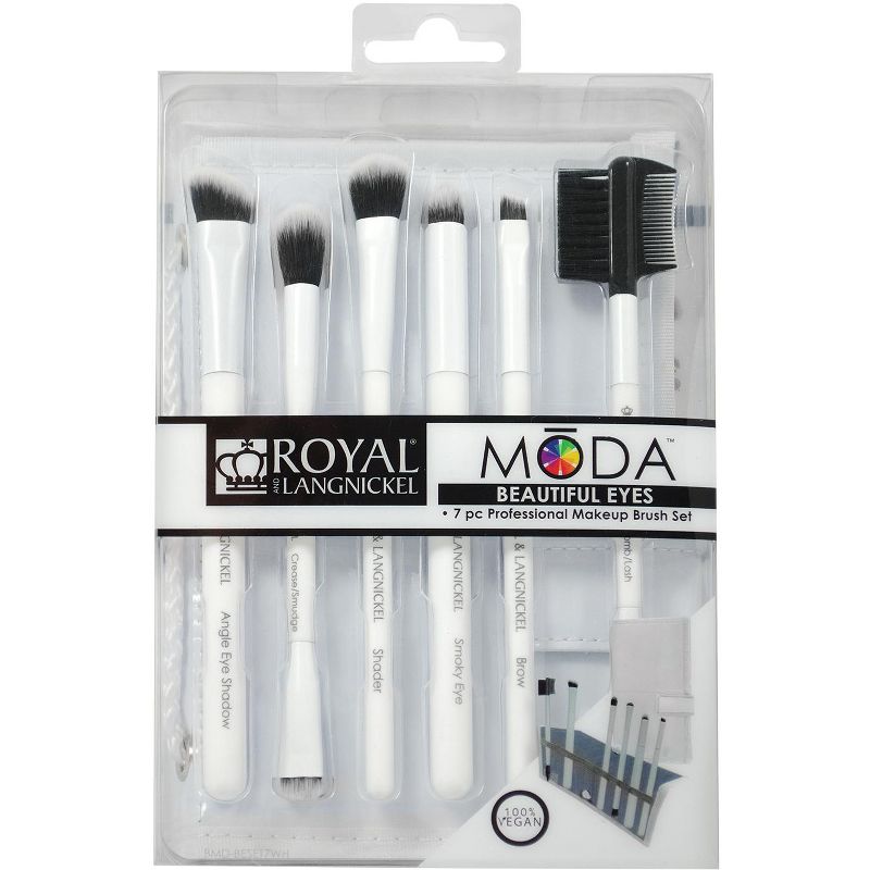 MODA Brush Beautiful Eyes Travel Sized 7pc Flip Kit Makeup Brush Set, Includes Shader, Crease, and Smoky Eye Makeup Brushes, 6 of 7