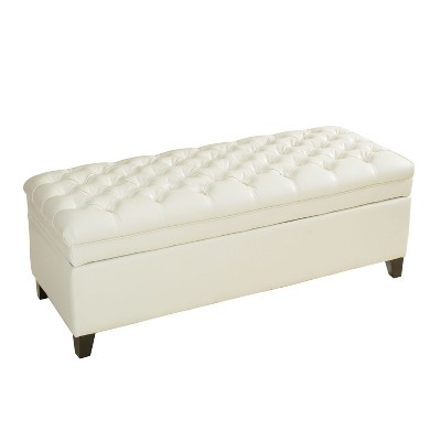NicBex Modern 49.75" Storage Bench Leather Accent Stools with Cushioned Top for Bedroom and Entryway