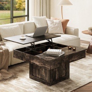 WOWLIVE Lift Top Coffee Table with Hidden Storage & LED light Strip - 1 of 4