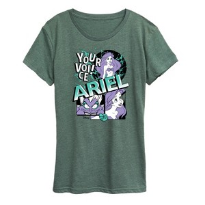 Women's Disney Princess Ariel Pop Short Sleeve Graphic T-Shirt - Heather Juniper - X-Large - 1 of 4