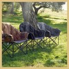 Arrowhead Outdoor Oversized Heavy-Duty Club Folding Camping Chair w/External Pocket, Cup Holder, Portable, Padded, Moon, Round, Bag (Charcoal Black) - 2 of 4
