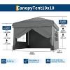GustoWave Portable Outdoor 10x10 Pop Up Canopy Tent with 4 Waterproof Sidewalls for Camping - 2 of 4