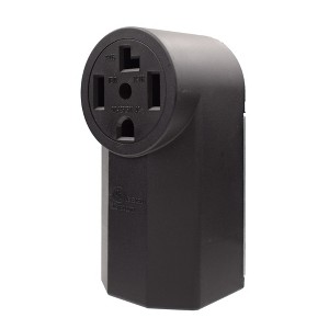 30 Amp 125/250V, NEMA 14-30R Surface Mount Power outlet, Straight Blade Range and Dryer Outlet Grounding, Black 2205 - 1 of 1