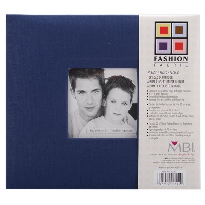 MBI Fashion Fabric Post Bound Album W/Window 8"X8"-Blue
