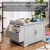 Best Choice Products Large Wooden Cat Litter Box Enclosure, Storage Cabinet Bench Table w/ Magazine Rack - 2 of 4