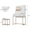 Makeup Vanity with 3 Adjustable Lighting Mode & Charging Station, White Vanity Desk Set - 3 of 4