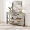 Coolmee Entryway Table, Console Table with 2 Storage Drawers, 3 Tier Farmhouse Wooden Sofa Table, Hallway Tables for Entryway, Living Room - 2 of 4