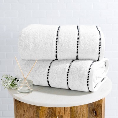 2pc Luxury Cotton Bath Towels Sets White - Yorkshire Home