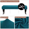 Unique Bargains Stretch Jacquard Checkered Anti-Dust Protecting Dining Chair Slipcovers for 42" - 54" Bench - 3 of 4