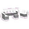 vidaXL 9 Piece Patio Sofa Set with Cushions Black Poly Rattan - Black and Blue With Table - 3 of 4