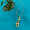 Ross-Simons Italian 18kt Gold Over Sterling Giraffe Pendant Necklace With Black and Caramel Enamel Size - 4 of 4