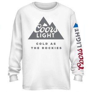 Mens Miller Coors Light Shirt - Coors As Cold As The Rockies Beer Logo Shirt - Coors Light Long Sleeve Shirt - 1 of 4