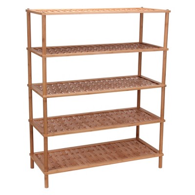 Tier Bamboo Shoe Rack Lightweight Storage Shelf Basket Weave For Better Airflow Target