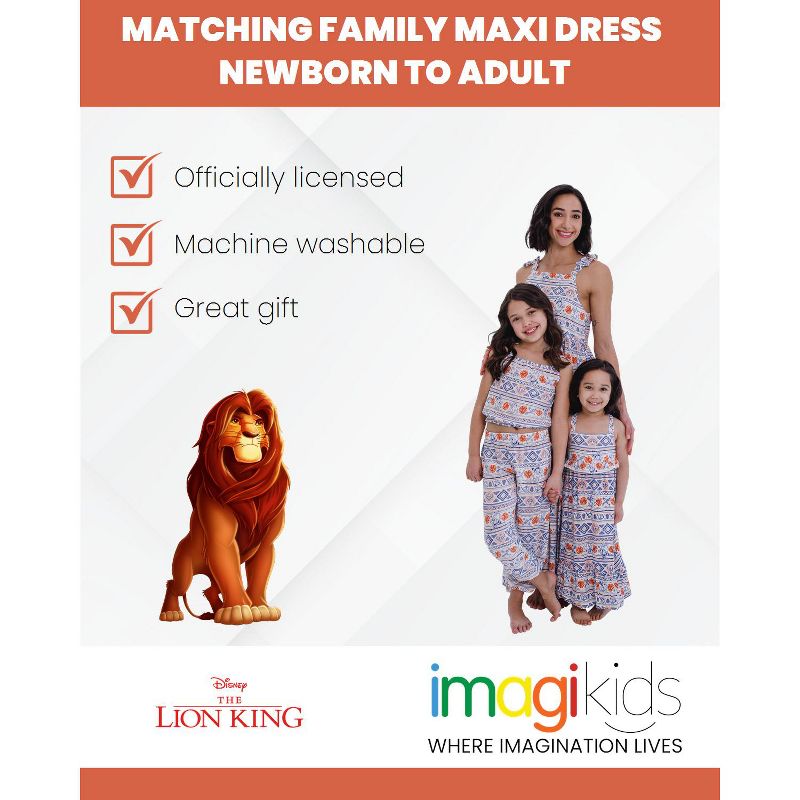 Disney Lion King Girls Matching Family Maxi Dress Little Kid to Big, 4 of 8