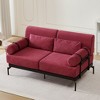 CAVINAS 59 Inch Velvet Sofa Bed with Flexible USB Ports,Upholstered Loveseat Sofa with Cylindrical Armrests for Living Room,Bedroom - 4 of 4