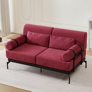 NicBex Modern Chenille Loveseat Sofa with Back Pillow & Cylindrical Armrest, Comfortable 2-Seater Sofa for Living Room & Bedroom - 1 of 4
