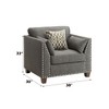 Linen Chair with Pocket Coil Seat, Loose Back & Seat Cushion and Wooden Block Legs for Living Room - 2 of 4