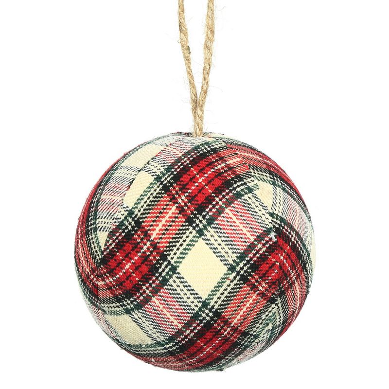 Vickerman Fabric Plaid Ball Ornament, 3 of 4