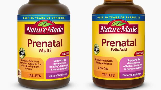 Nature Made Prenatal Multivitamin with Folic Acid Tablets, 2 of 9, play video