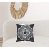 20" X 20" Blue And White 100% Cotton Geometric Zippered Pillow - 2 of 4