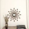22"x22" Metal Starburst Wall Clock Brown - Olivia & May - 3 of 4