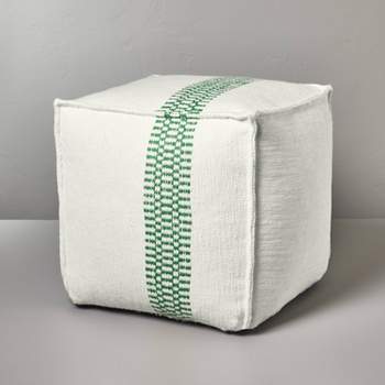 Checkered Stripe Indoor/Outdoor Ottoman Pouf - Hearth & Hand™ with Magnolia