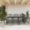 vidaXL Metal Patio Dining Set - 9-Piece Anthracite Metal Mesh Outdoor Furniture Set - Includes Table and 8 Foldable Chairs with Adjustable Backrest - 2 of 4