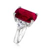Ross-Simons 12.70 Carat Simulated Ruby and 1.75 ct. t.w. CZ Ring in Sterling Silver - 3 of 4