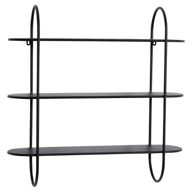 Modern Metal Wall Shelf Black - Olivia & May