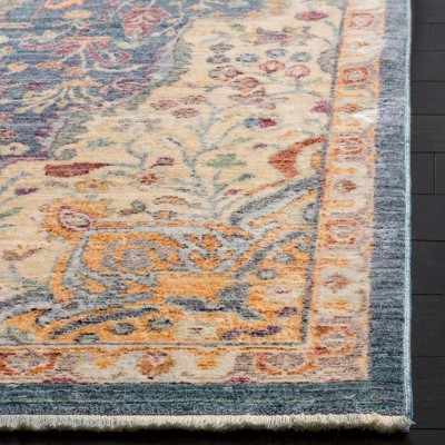 Handmade Blue Viscose 6' x 9' Area Rug