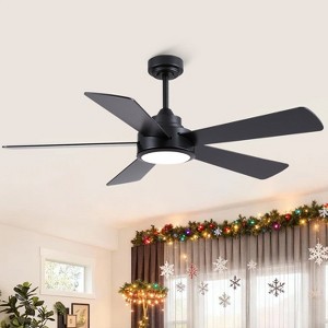52" Modern Ceiling Fan with Light and Remote - 1 of 4