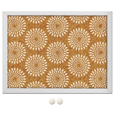 Wall Pops!  Cork Bulletin Board White Frame 17" x 23" - Flowers