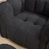 Airsurfer Soft Bean Bag Chair with High Resilient Foam, Square Lazy Sofa with Footstool, Comfortable for Living Room & Bedroom,Khaki - 4 of 4