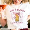Beer Drinkers Social Club T-Shirt, Coquette Pink Bow Tee for Girly Summer Bachelorette Vibes| OrnamentallyYou - 4 of 4