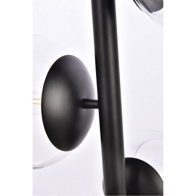 Black and Clear Glass Globe Iron Pendant Light