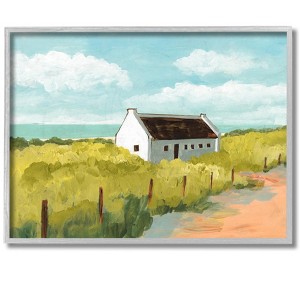 Stupell Industries White Cabin Architecture Grassy Coastal Beach Landscape - 1 of 4