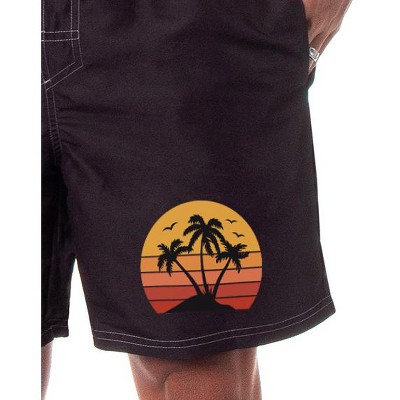 INTIMO Men's Swimming Trunks Pool Waterpark Board Shorts Mesh Netting Elastic Waistband (Small) Black — фото 3