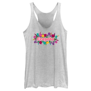 Women's Crayola Floral Logo Racerback Tank Top - 1 of 4