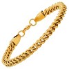 Steeltime Men's stainless steel figaro chain bracelet. Color Options: Silver, Gold, Black - 2 of 4