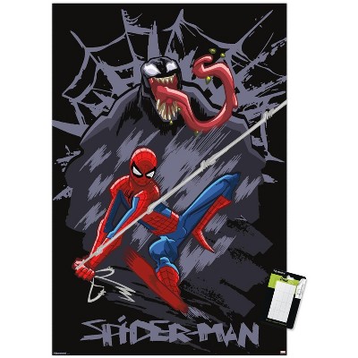 Trends International Marvel Spider-Man: Inked - Venom Unframed Wall Poster Print White Mounts Bundle 22.375" x 34"