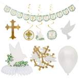 Faithful Finds Baptism Party Decorations, Hanging Swirls, Banner & Cake Toppers