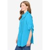 Woman Within Plus Size Pintucked Button Down Gauze Shirt - 4 of 4