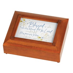 Dicksons Blessed Is She The Lord Fulfill Promises Walnut Finish Polymer Jewelry Box - 1 of 3